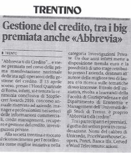 La prima edizione degli StopSecret Awards, vede tra i vincitori Abbrevia S.r.l.!